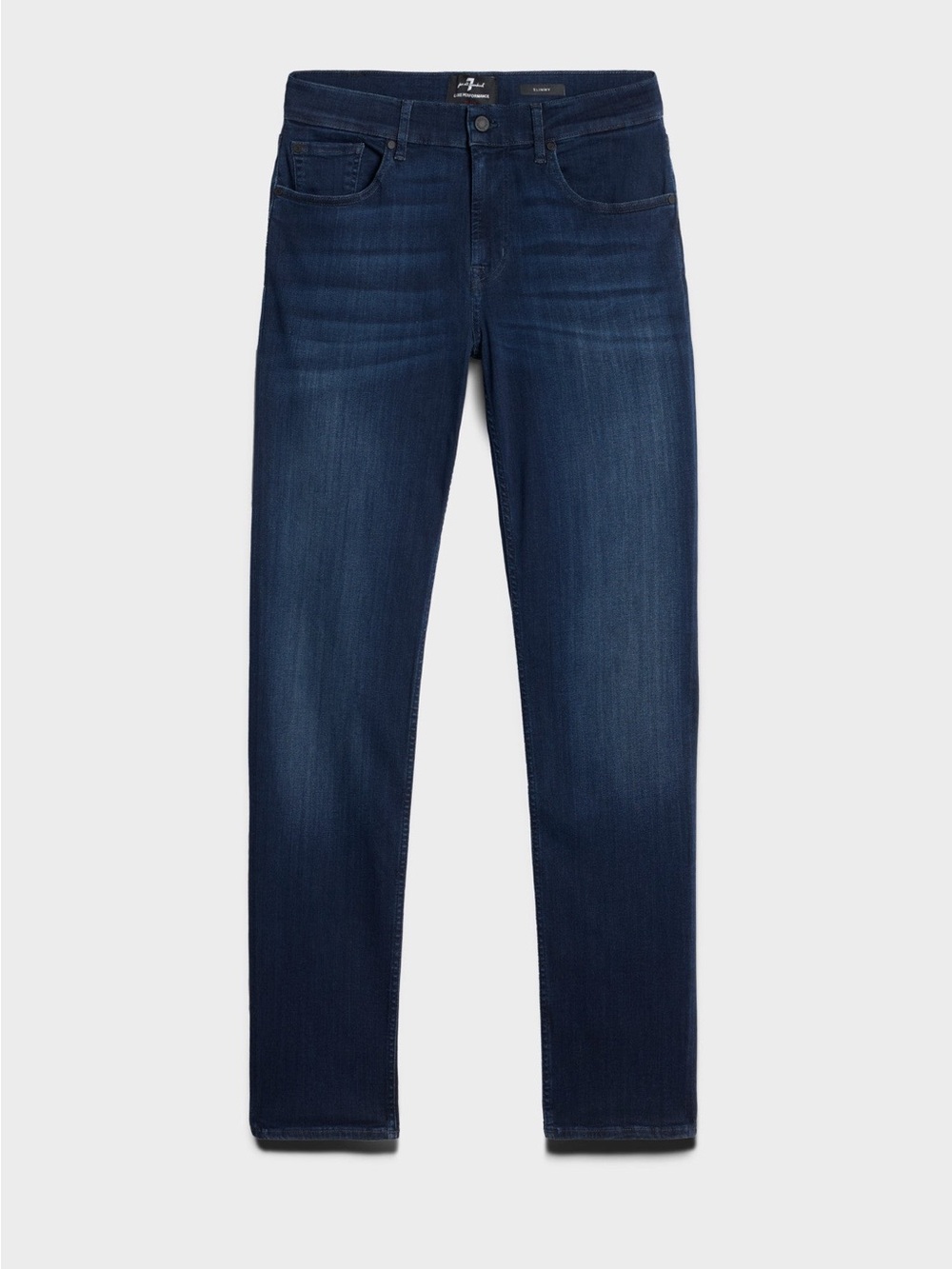7 For All Mankind Slimmy Luxe Performance Jeans Size 38 Deep Blue Hemmed